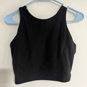 Athleta Black Perforated Tank Top with bra built in